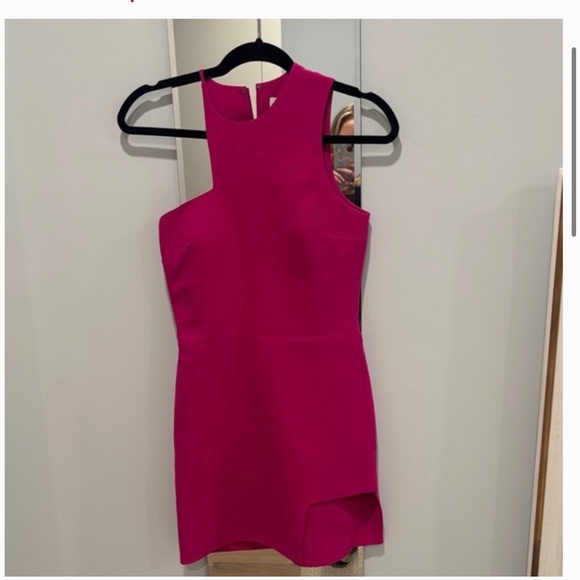 Amanda Uprichard Briggs Dress Dark Hot Pink - Picture 2 of 3